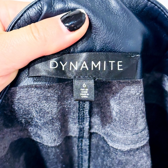 DYNAMITE Faux leather black high rise pants - Picture 5 of 10